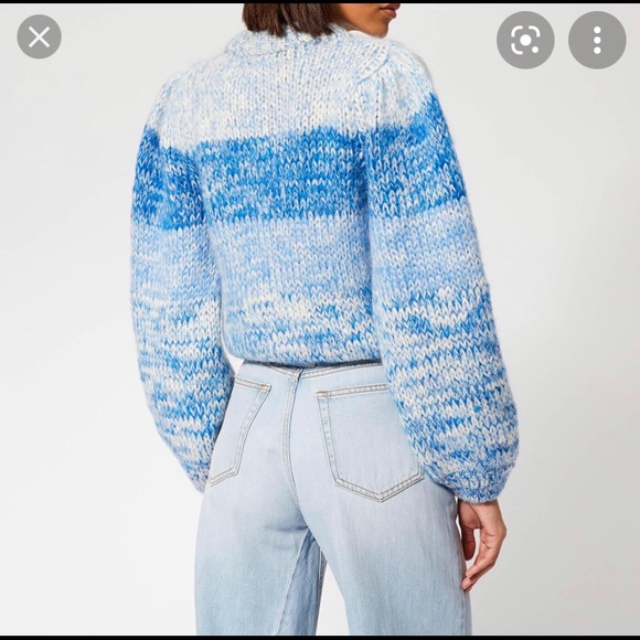 Ganni Julliard Blue Mohair Chunky Knit 